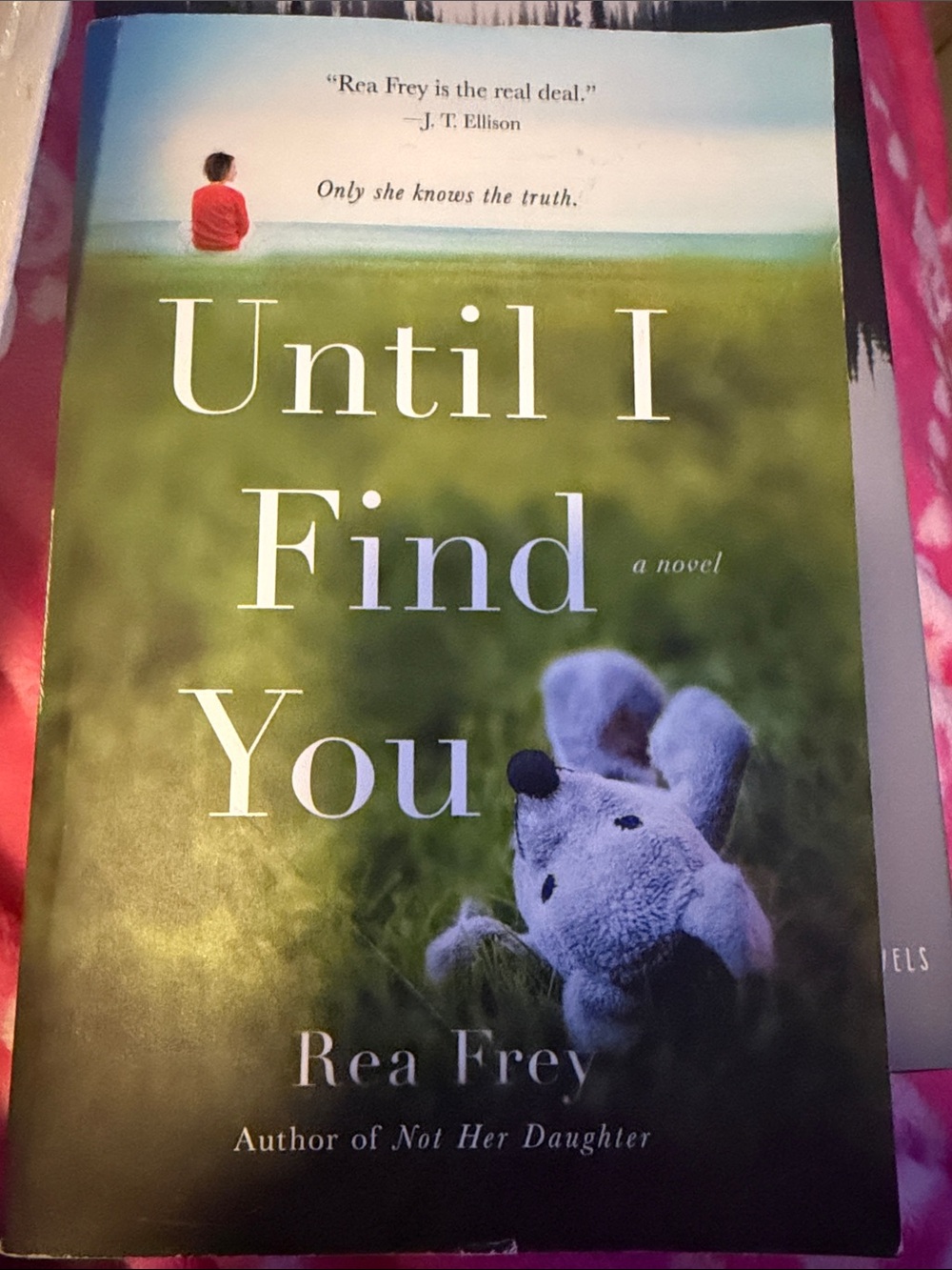 Until I Find You by Rea Frey - Soft Green Cover with Blue Plush